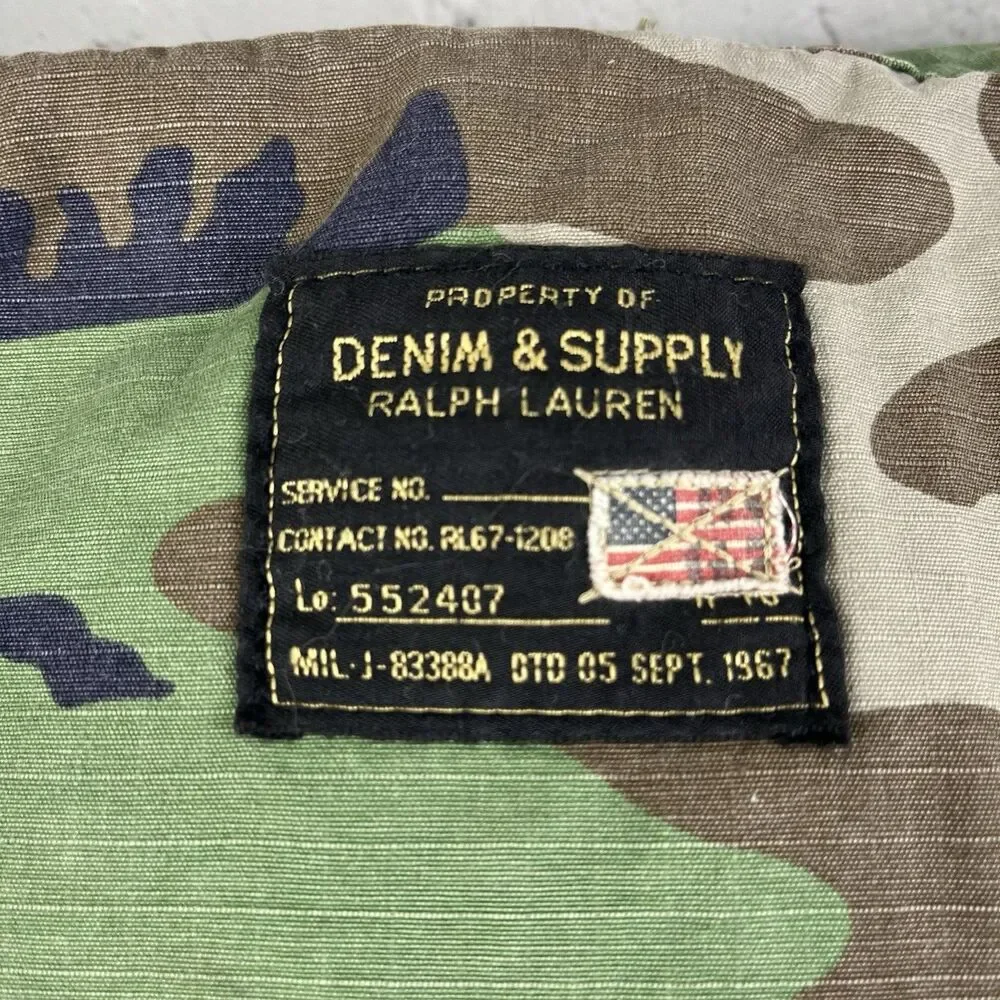 Ralph Lauren Denim & Supply Camo Canvas Military Tote Messenger Bag RipStop